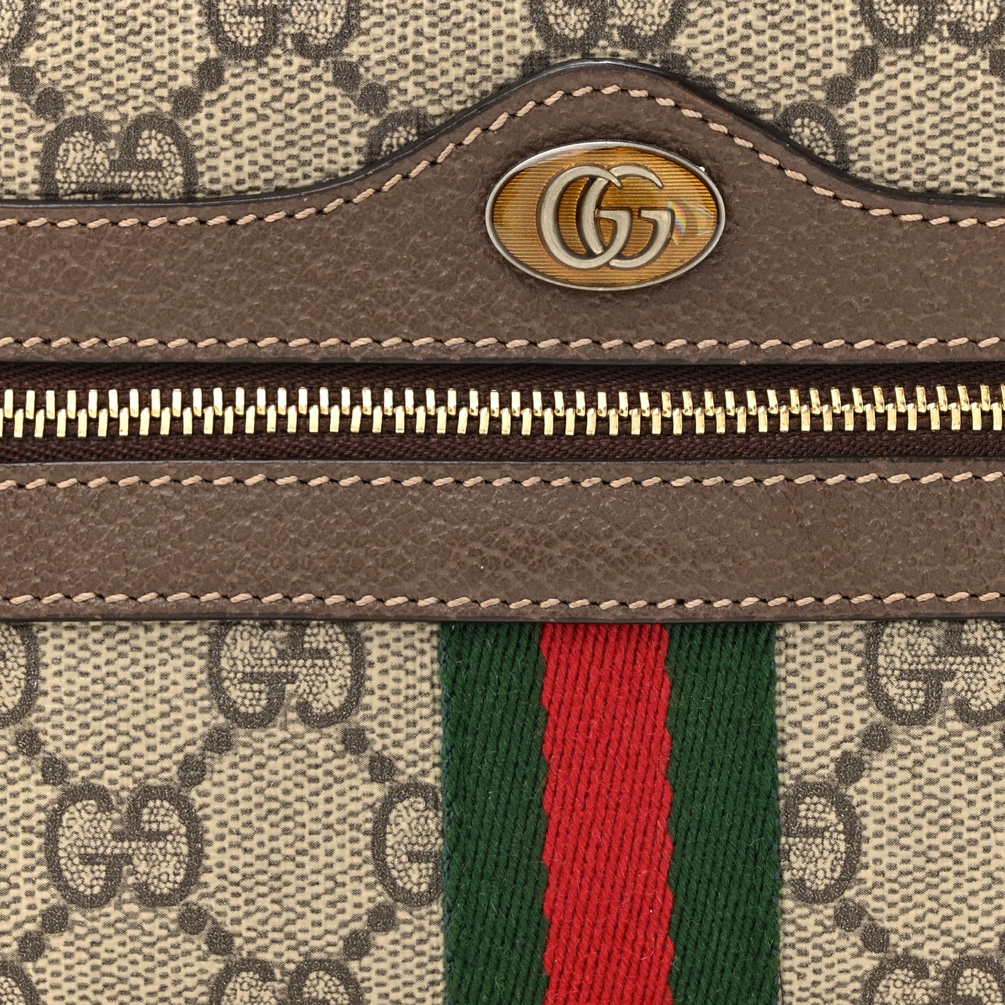 GG Supreme Monogram Web Mini Ophidia Shoulder Bag Brown
