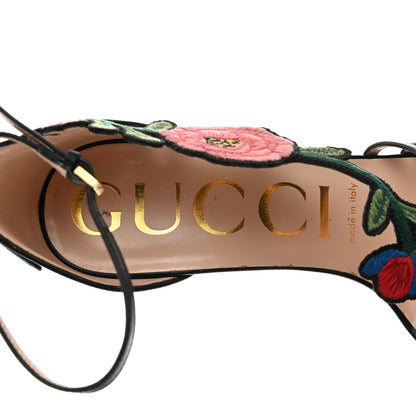 Gucci Malaga Kid Ophelia High Heel Sandals 37.5 Black 6 of 7