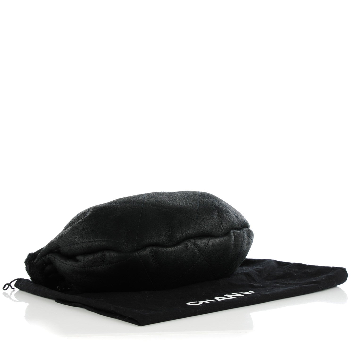 Chanel Shearling Suede Calfskin Stitched Hobo Black 4 of 7