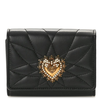 Dolce & Gabbana DOLCE GABBANA Nappa Quilted Small Devotion Continental Wallet Black 1 of 8