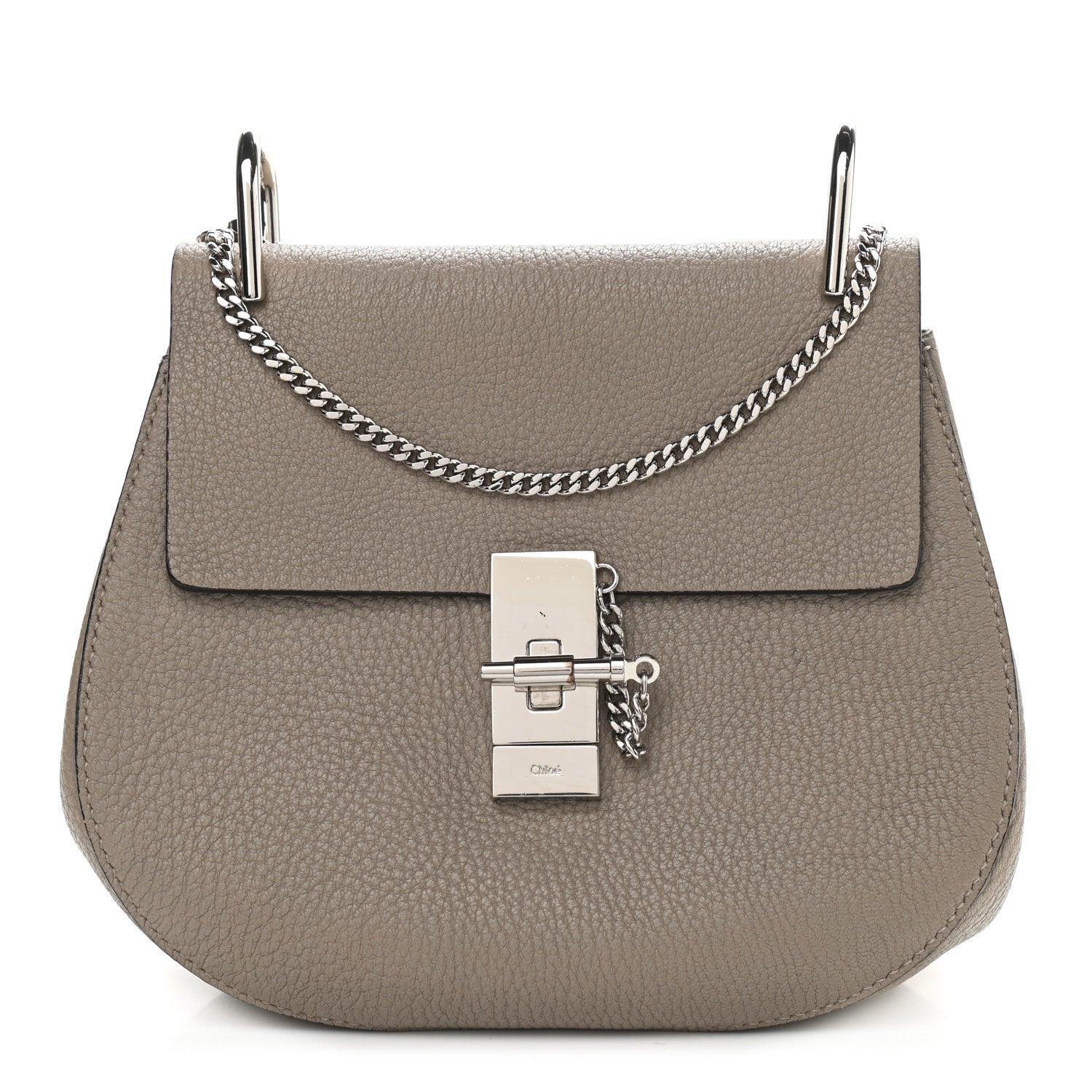 Chloe Grained Lambskin Drew Shoulder Bag Motty Grey 1 of 11