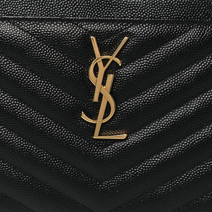 Saint Laurent Grain De Poudre Chevron Monogram Bill Pouch Black 8 of 8