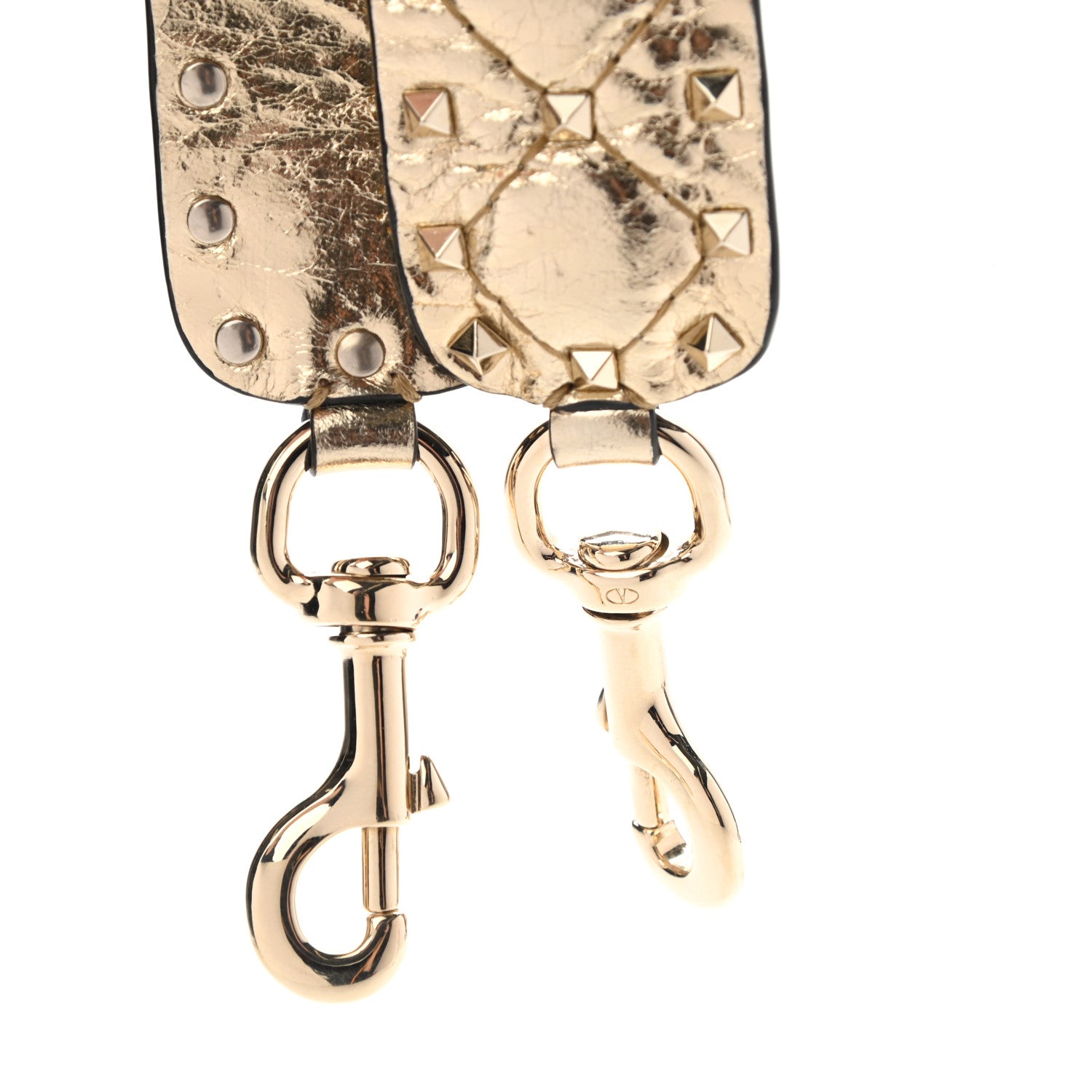 Valentino Garavani Metallic Wrinkled Lambskin Rockstud Spike Shoulder Strap Mekong 3 of 4