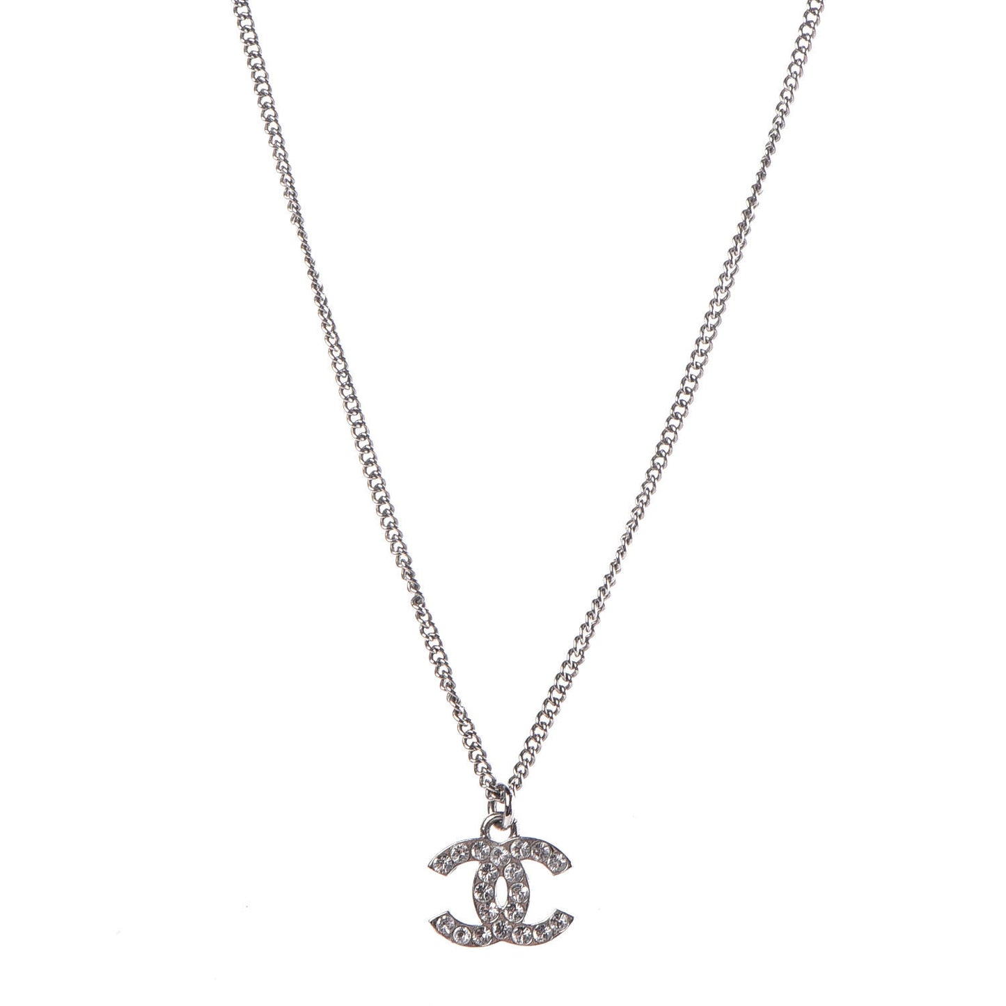 Crystal Timeless CC Necklace Silver