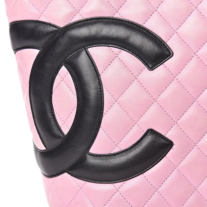 Chanel Calfskin Quilted Large Cambon Tote Pink Black 8 of 13
