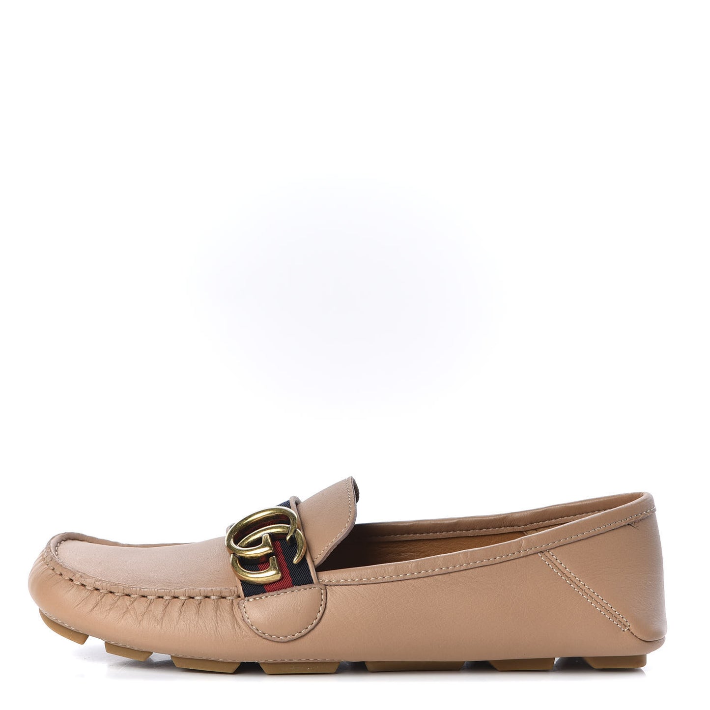 Calfskin Womens Noel Web Driver Loafers 38.5 Camelia