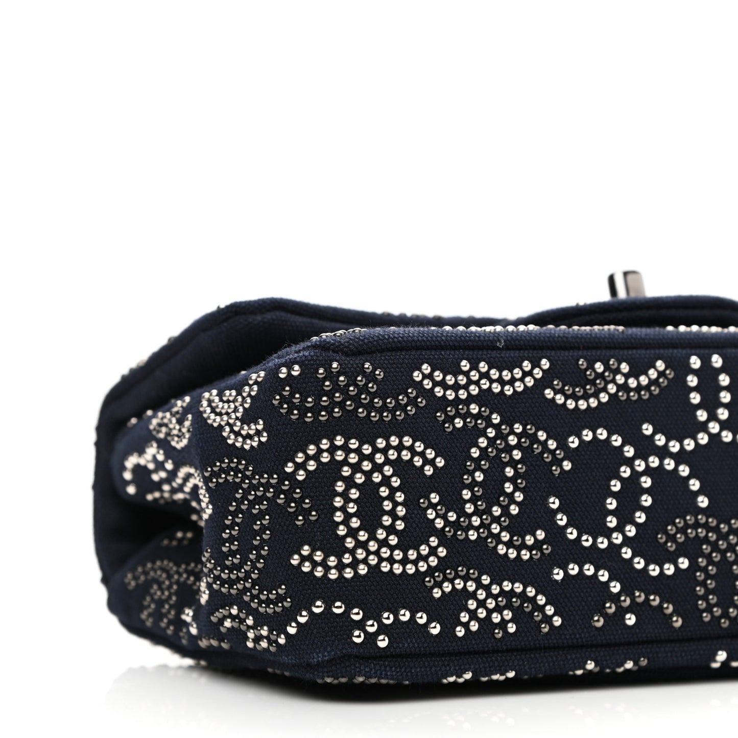 Canvas Studded Mini Rectangular Flap Navy