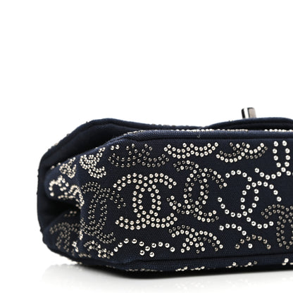 Chanel Canvas Studded Mini Rectangular Flap Navy 9 of 11