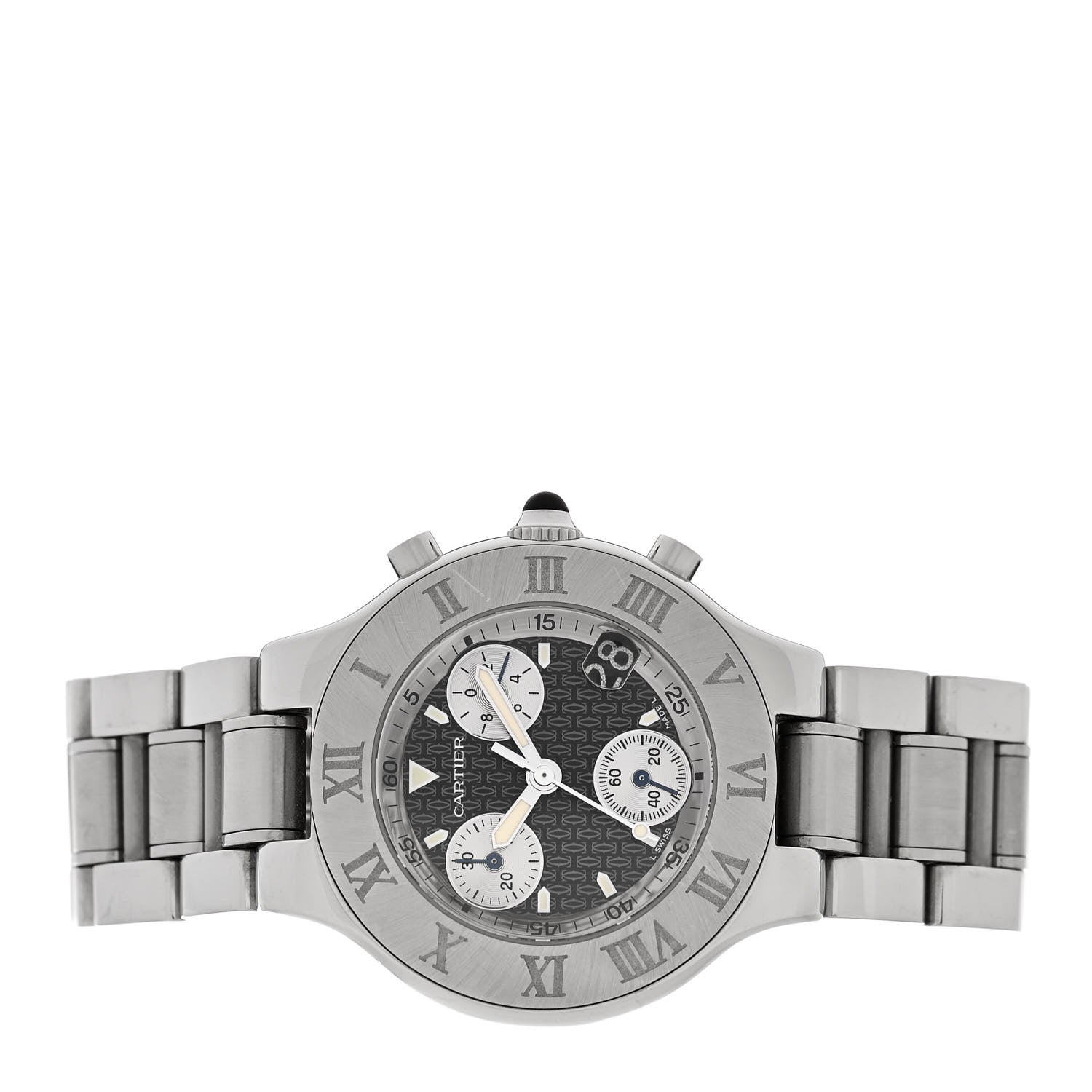 Cartier Stainless Steel 38mm Must de 21 Chronoscaph Quartz Watch Black 2 of 4