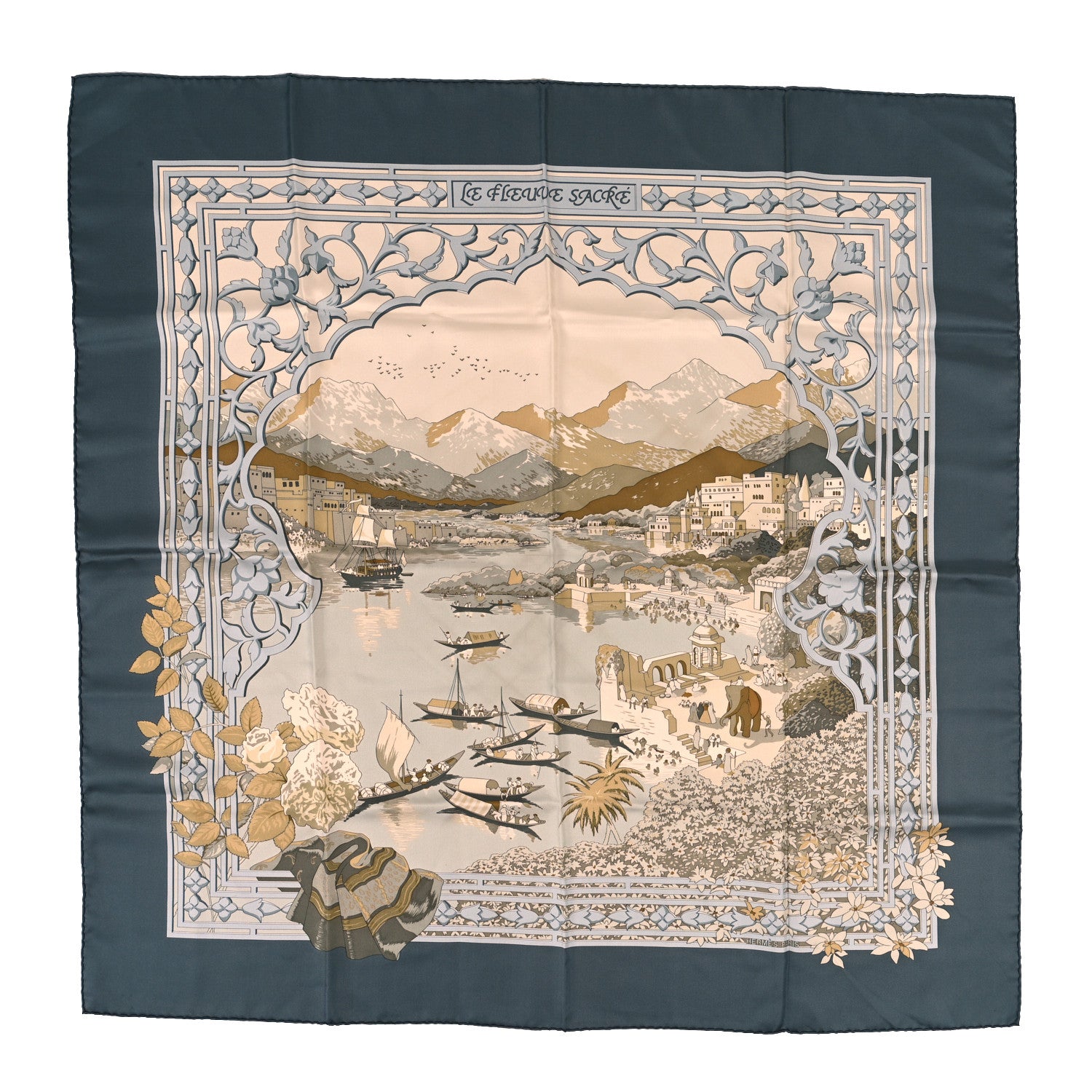 Hermes Silk Le Fleuve Sacre Scarf 90 1 of 4