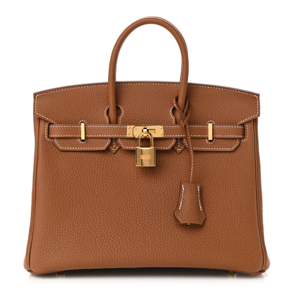Hermes Togo Birkin 25 Gold 1 of 11