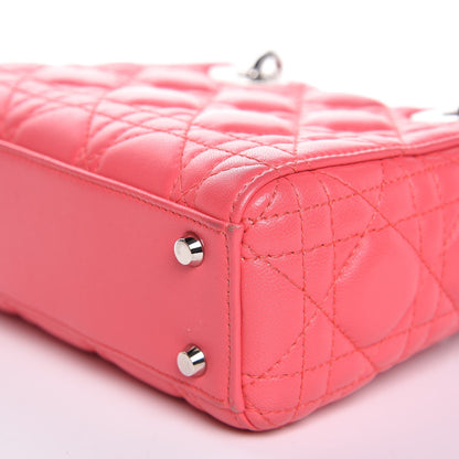 Christian Dior Lambskin Cannage Mini Lady Dior Coral 11 of 11