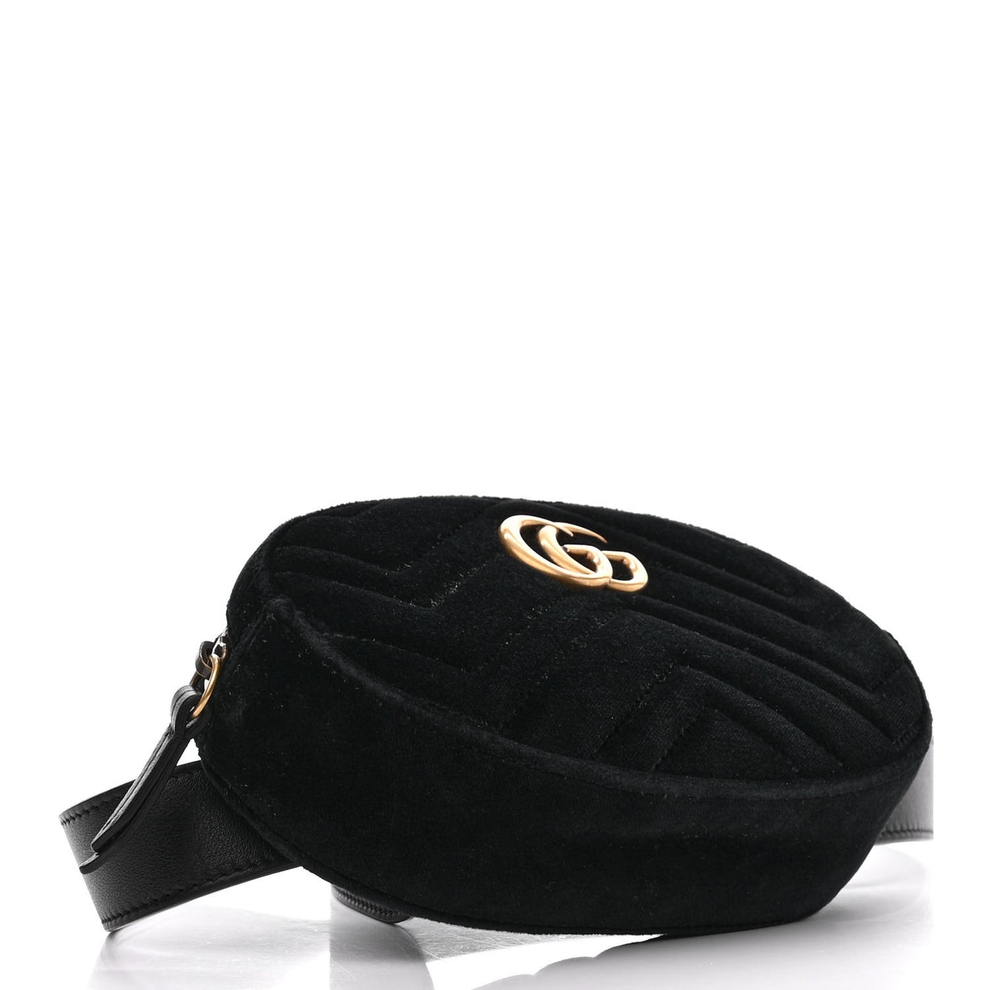 Velvet Matelasse GG Marmont Belt Bag Black