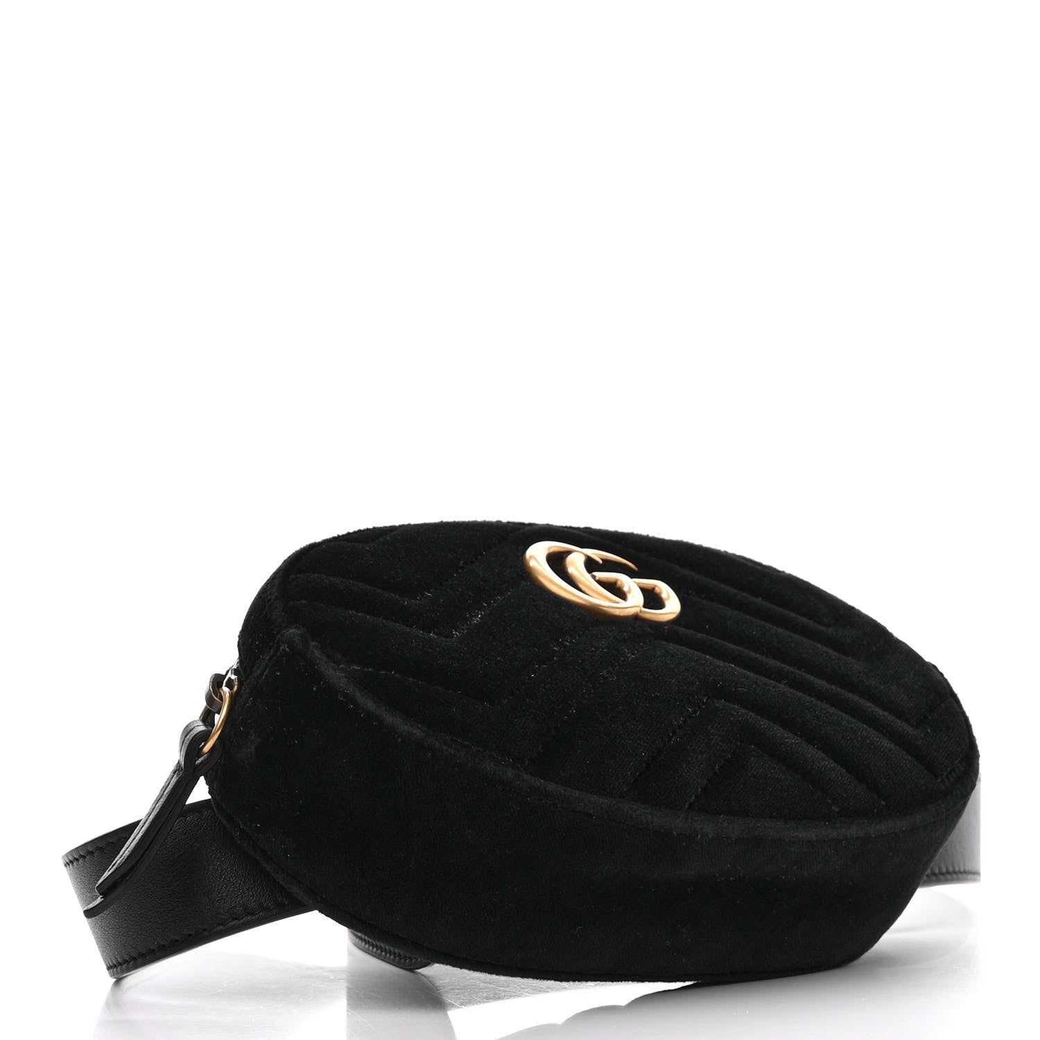 Gucci Velvet Matelasse GG Marmont Belt Bag Black 4 of 13