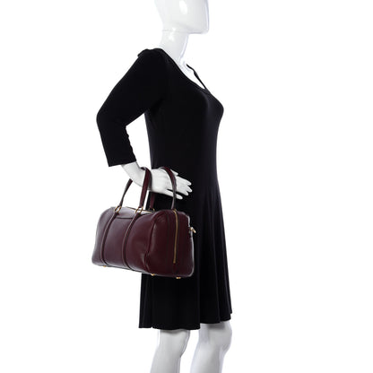Burberry Derby Calfskin Medium Alchester Bowling Bag Mahogany Red 3 of 9