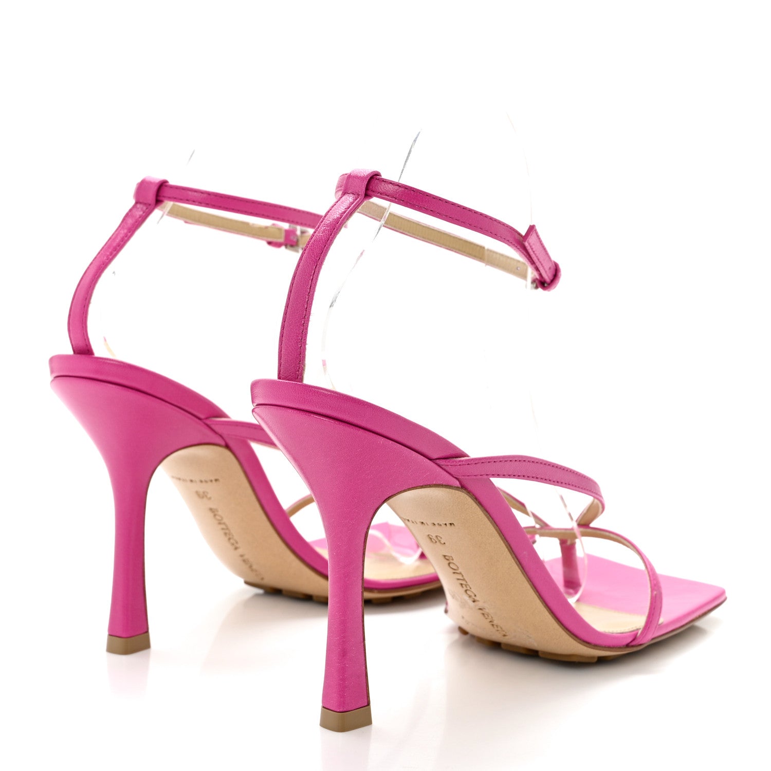 Bottega Veneta Lambskin Stretch Multi Strap 90mm Sandals 39 Hollyhock 4 of 9