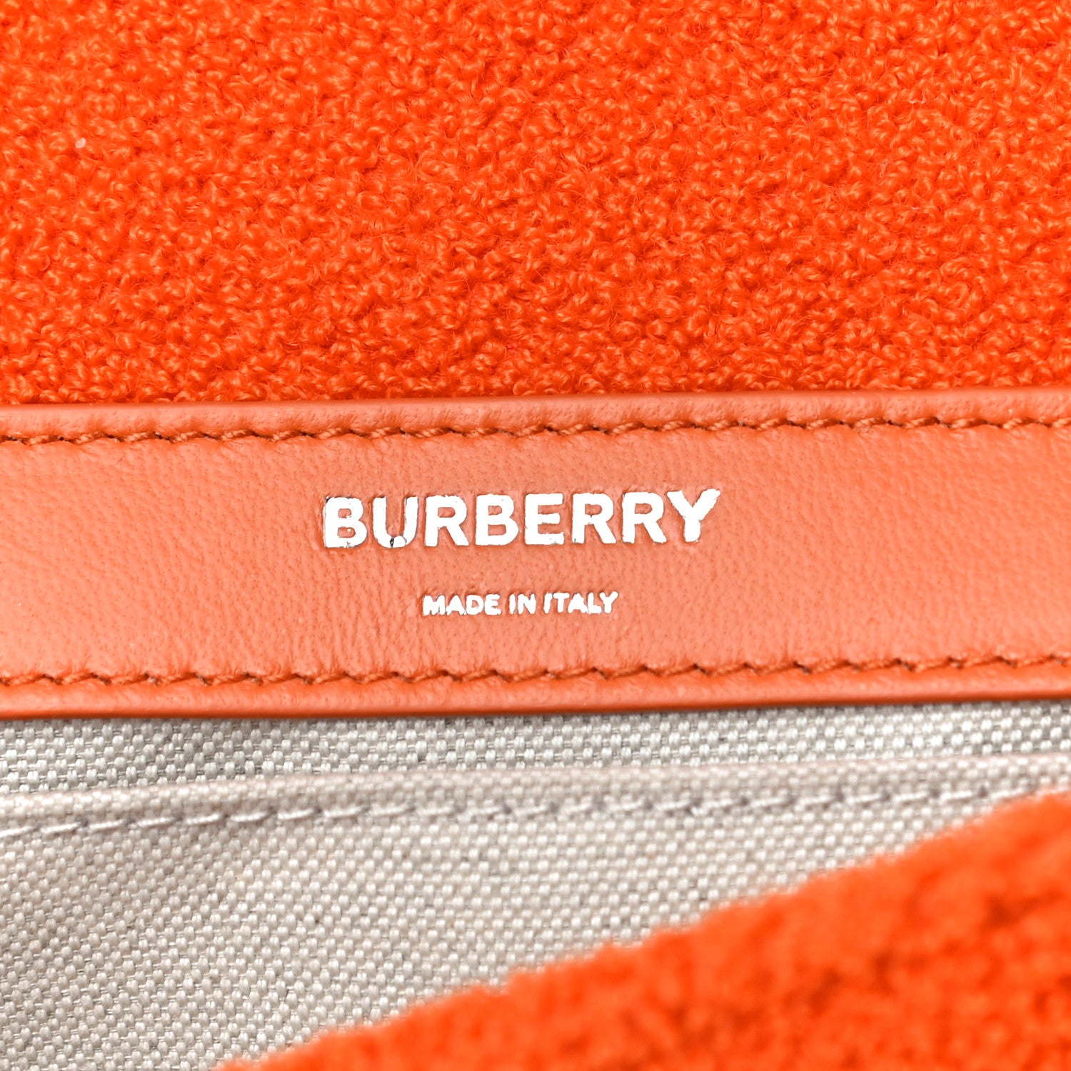 Burberry Cotton Terry Cloth Quilted Small Lola Bag Orange 6 of 11