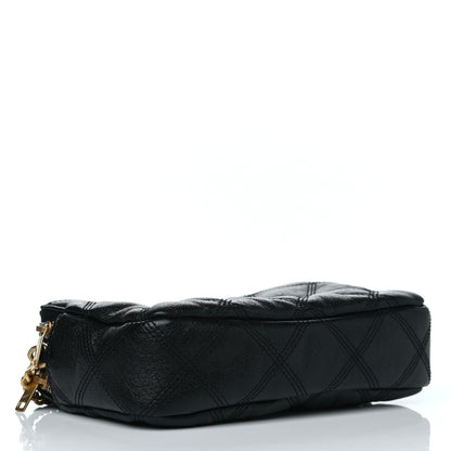 Saint Laurent Grained Lambskin Quilted Mini Becky Double Zip Bag Black 5 of 16