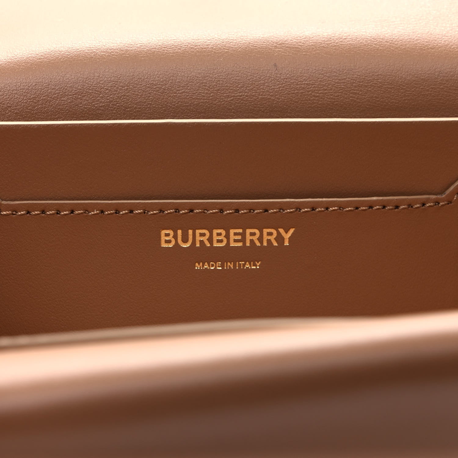 Burberry Smooth Calfskin Quilted Check TB Envelope Belt Bag Tan 5 of 8