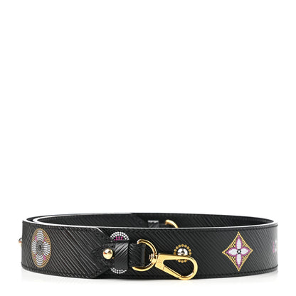 Louis Vuitton Epi Bead Embroidery Print Bandouliere Shoulder Strap Black 1 of 5