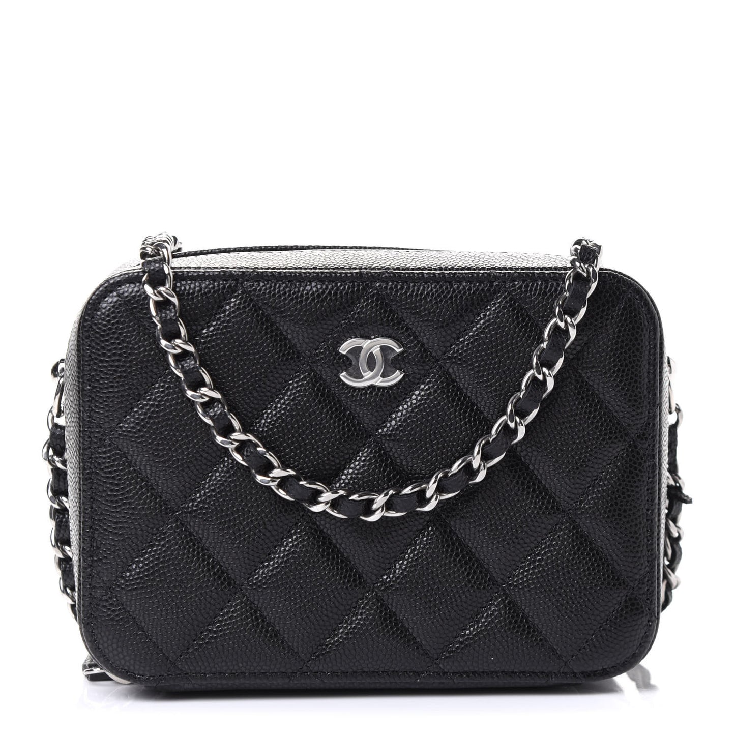 Caviar Quilted Camera Bag Black