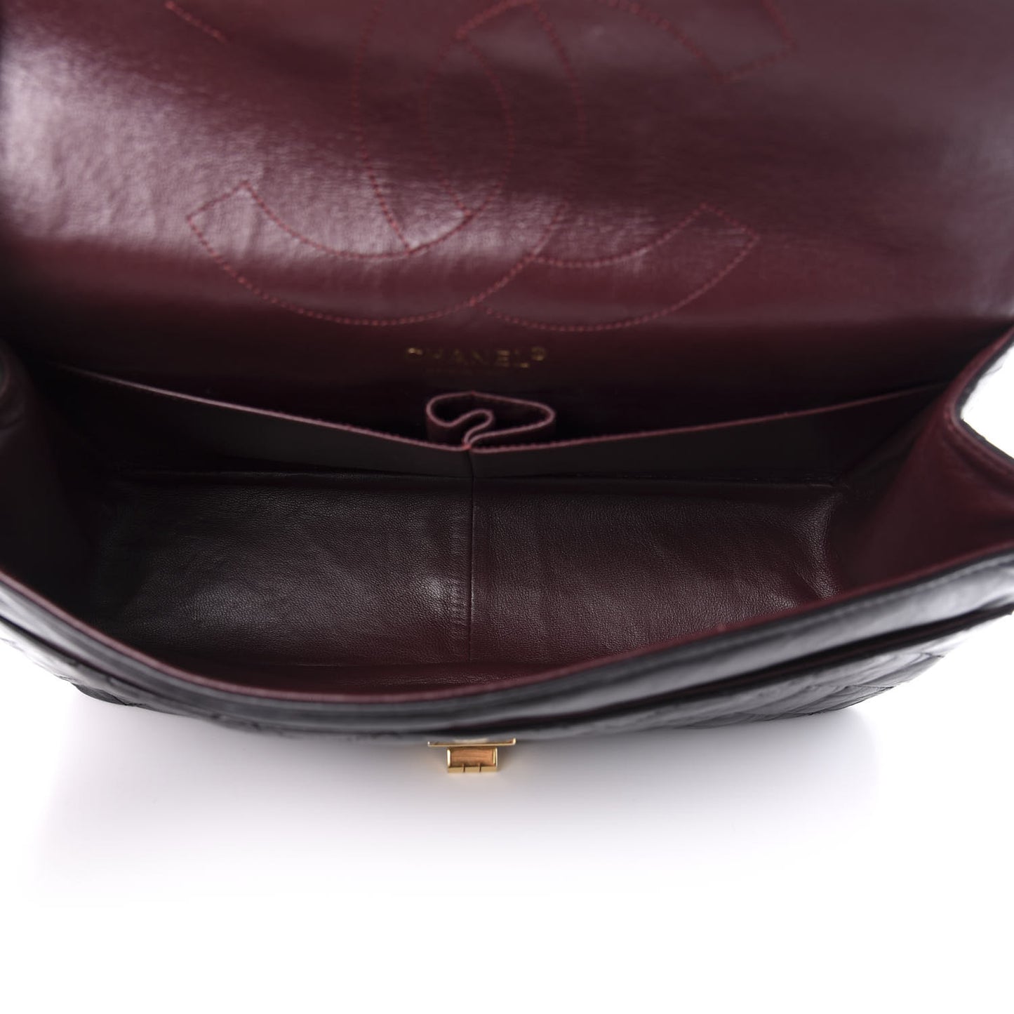 Crumpled Calfskin Quilted 2.55 Reissue 227 Flap Black