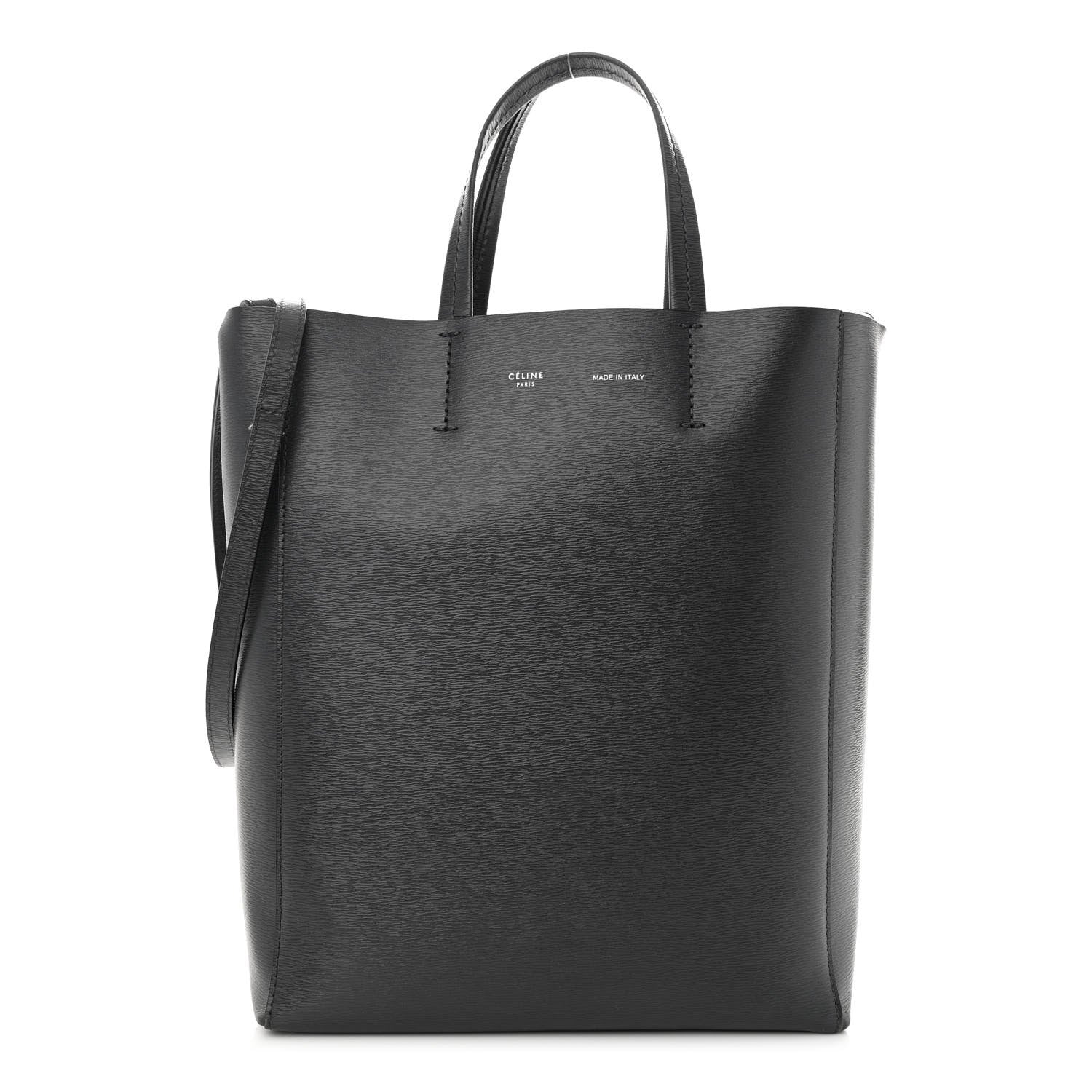 Celine Grained Calfskin Small Vertical Cabas Black 1 of 11