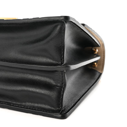 Fendi Vitello Liberty Bi-Color FF 1974 Embossed Small Kan U Shoulder Bag Maya Black 10 of 10