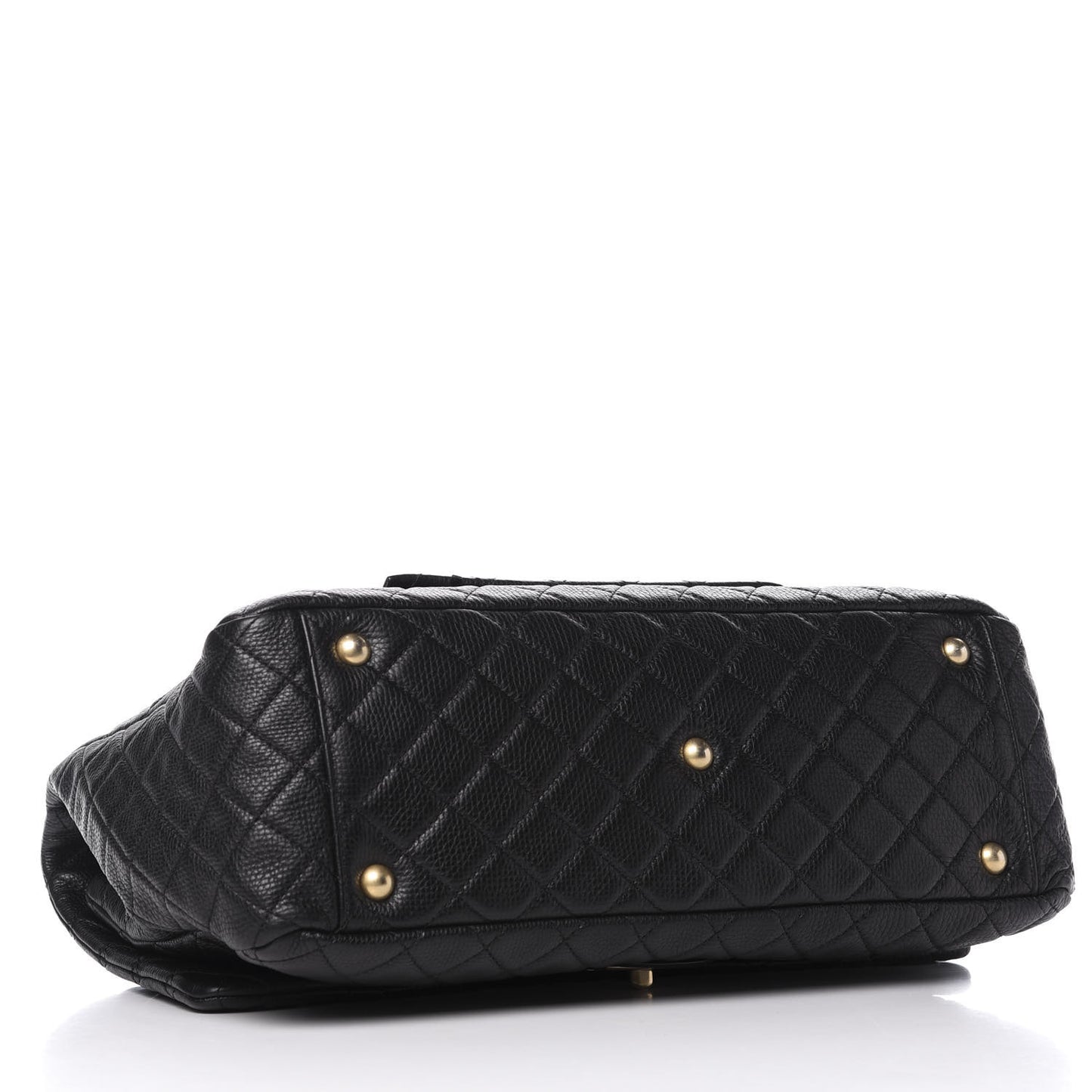 Calfskin Quilted XXL Travel Flap Bag Black