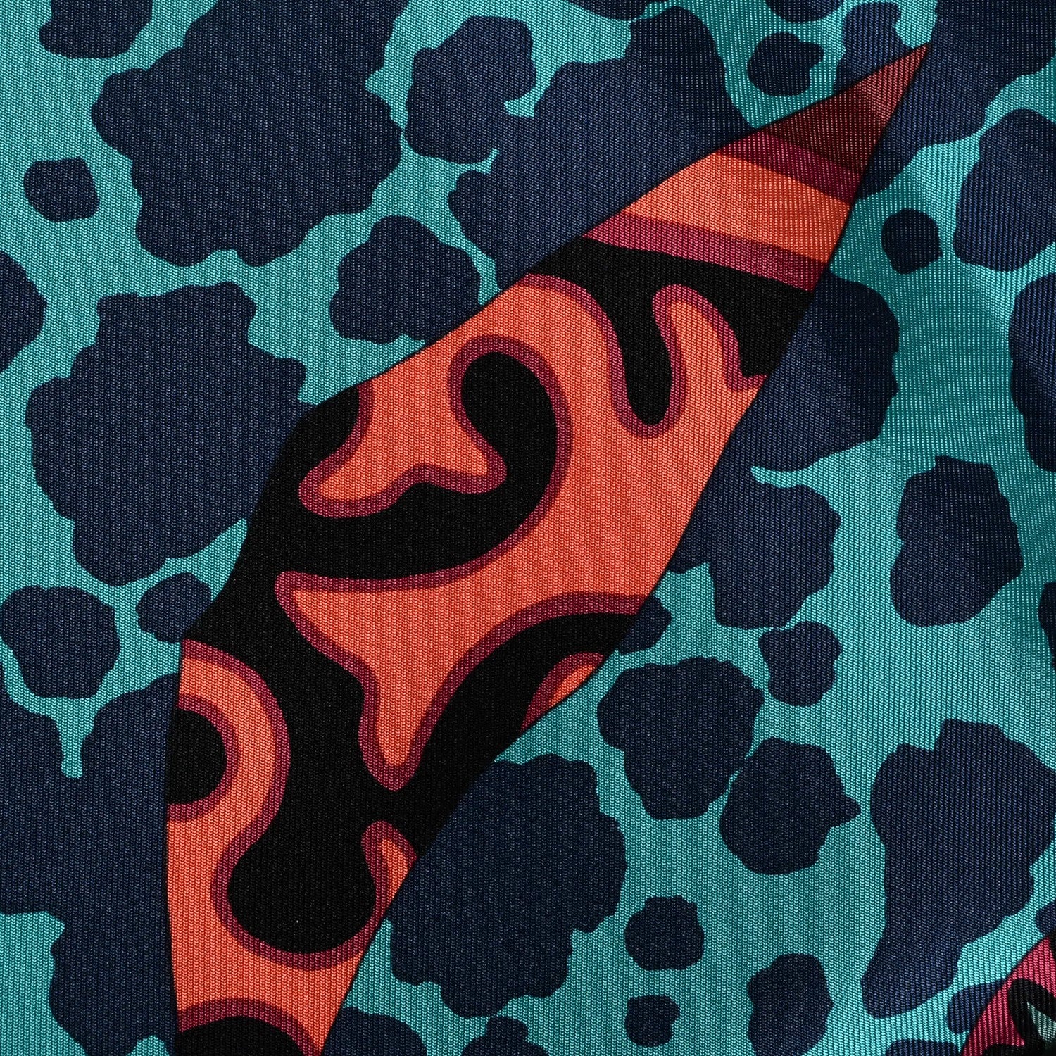 Hermes Silk Appaloosa Des Steppes Scarf 90 Canard Marine Framboise 6 of 6