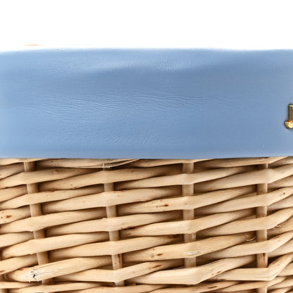 Jacquemus Wicker Calfskin Le Panier Seau Bucket Bag Blue 8 of 10