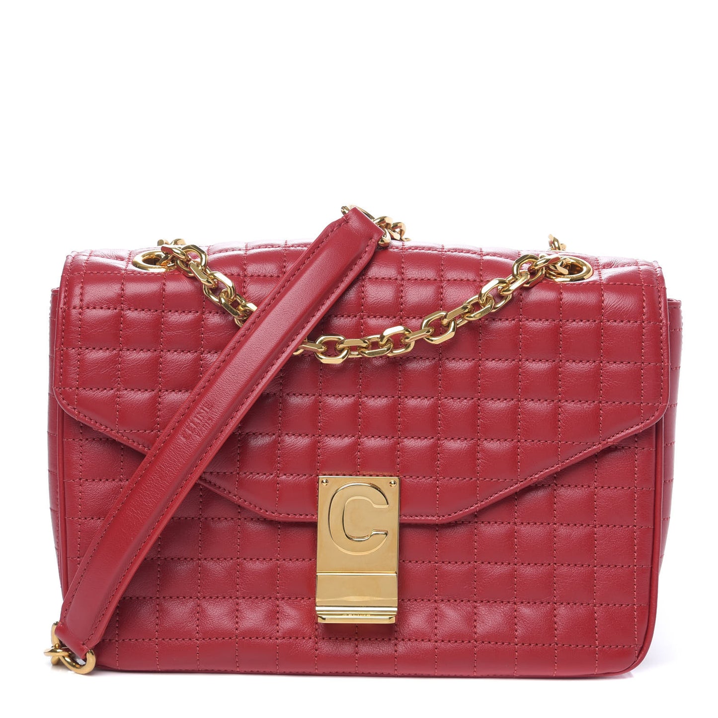 Calfskin Quilted Medium C Bag Red