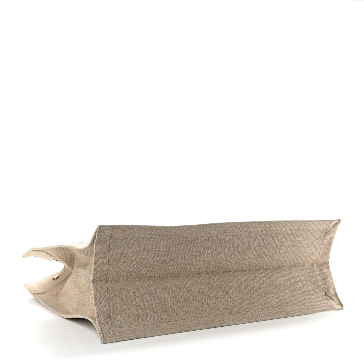 Saint Laurent Linen Calfskin Rive Gauche Tote Optic White 3 of 10