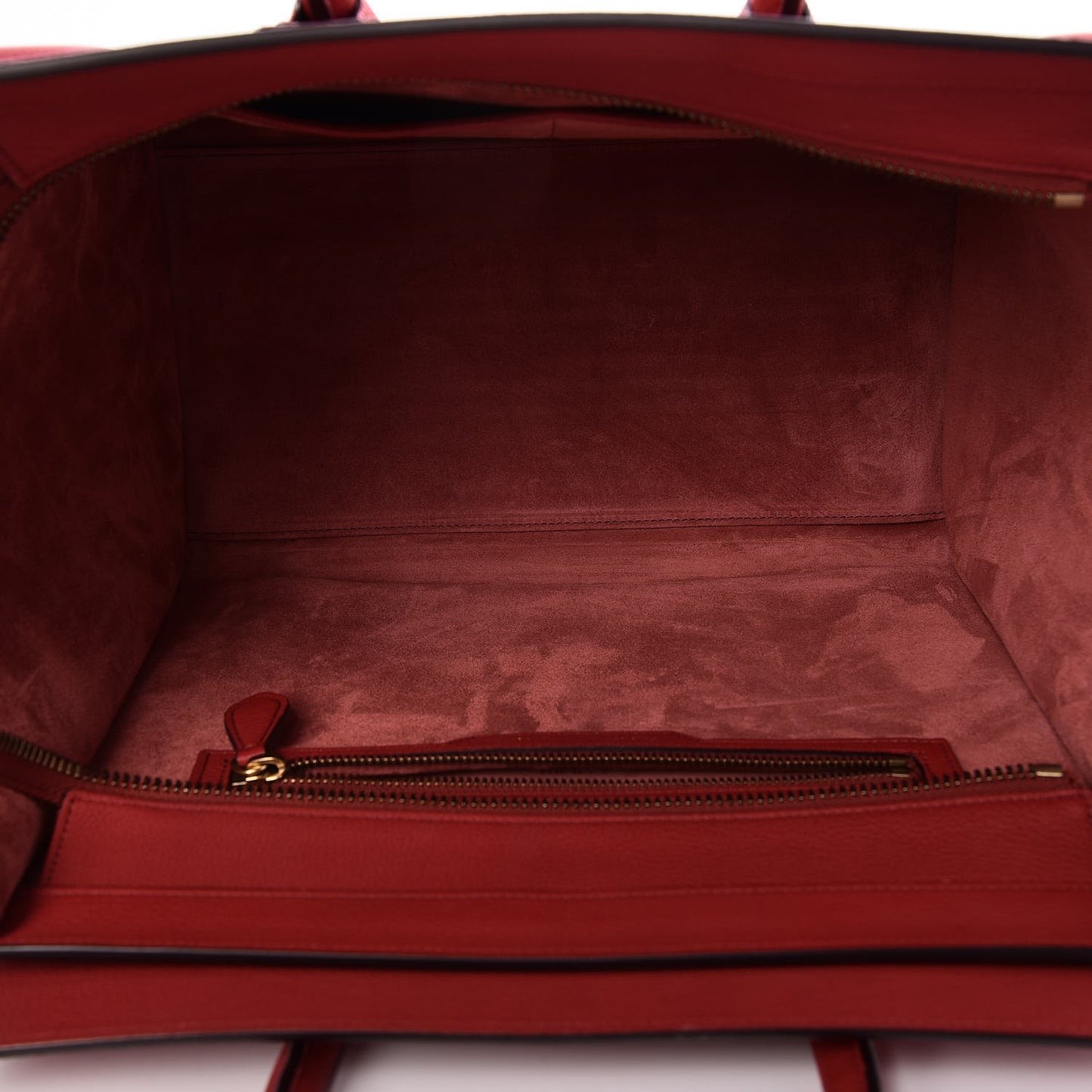 Baby Drummed Calfskin Mini Luggage Red