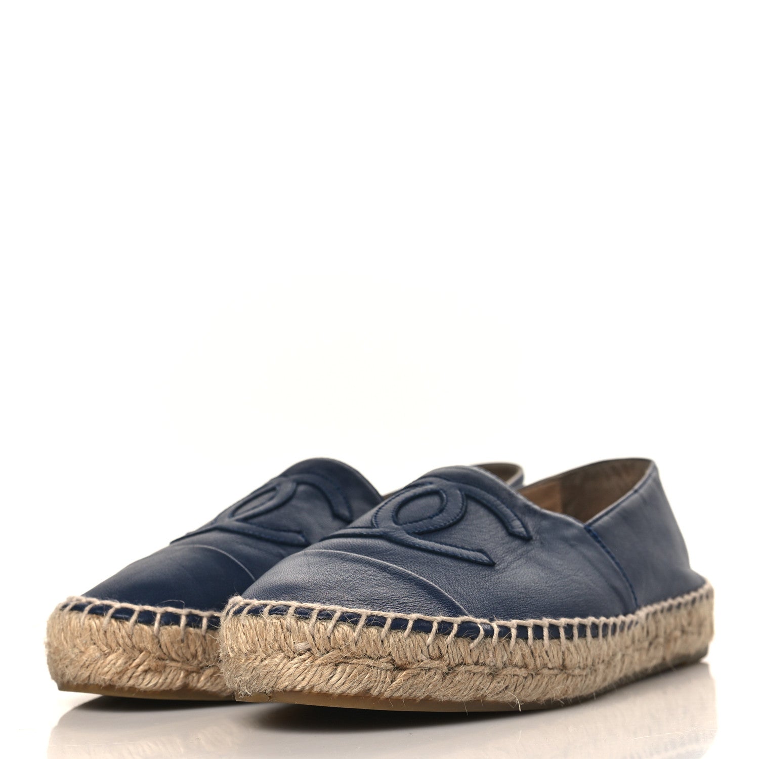 Chanel Lambskin CC Espadrilles 38 Dark Navy 3 of 11