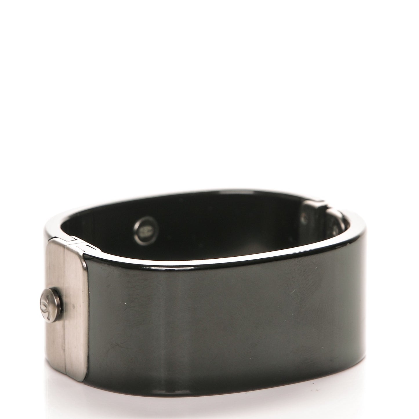 Resin Baguette Crystal CC Cuff Black