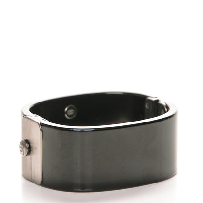 Chanel Resin Baguette Crystal CC Cuff Black 3 of 6