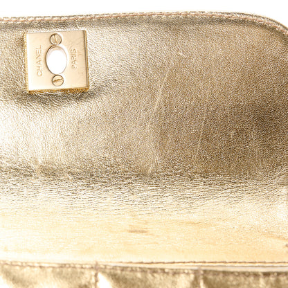 Chanel Metallic Lambskin Quilted Chocolate Bar 3 Chain Flap Gold 12 of 13