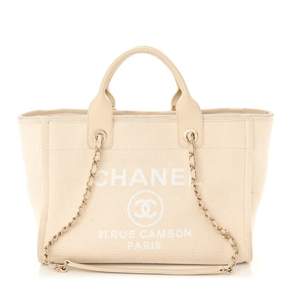 Chanel Mixed Fibers Small Deauville Tote White 3 of 14