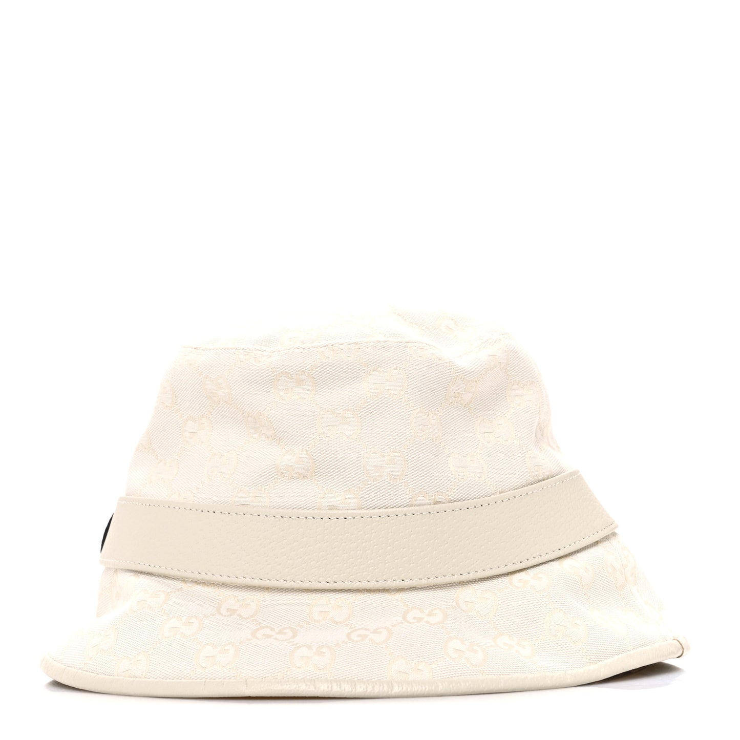 Monogram Textured Dollar Calfskin GG Jago Bucket Hat S Ivory