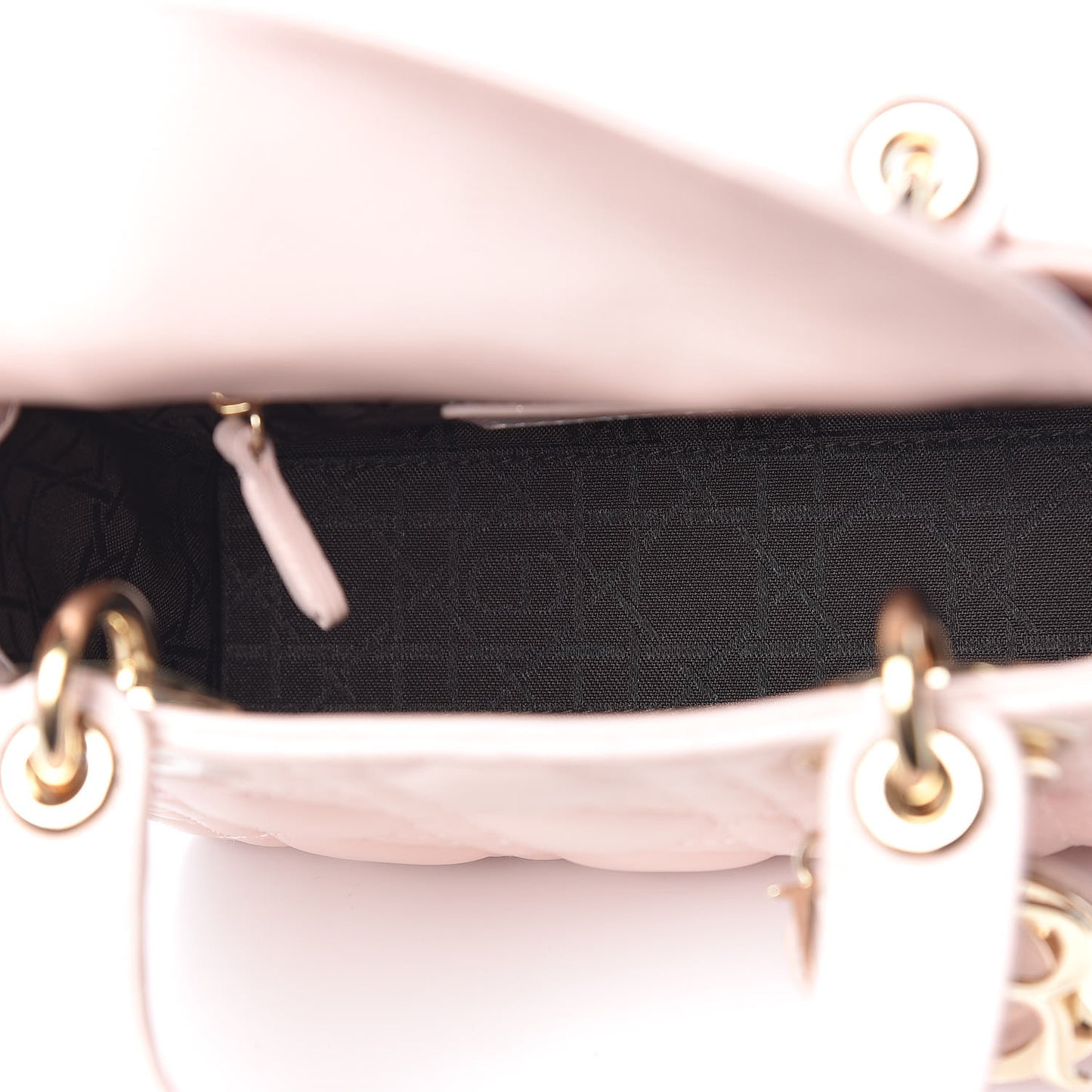 Lambskin Cannage Mini Lady Dior Rose Poudre