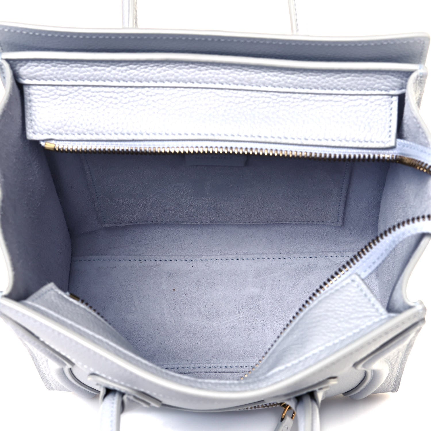 Celine Drummed Calfskin Nano Luggage Pearl 5 of 14