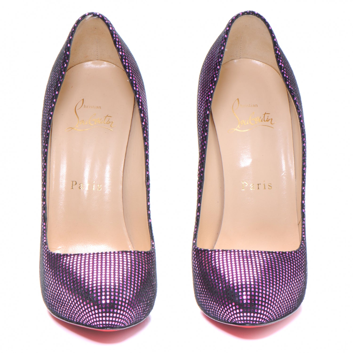 Christian Louboutin Suede Square Metal Declic 120 Pumps 35.5 Purple 2 of 8