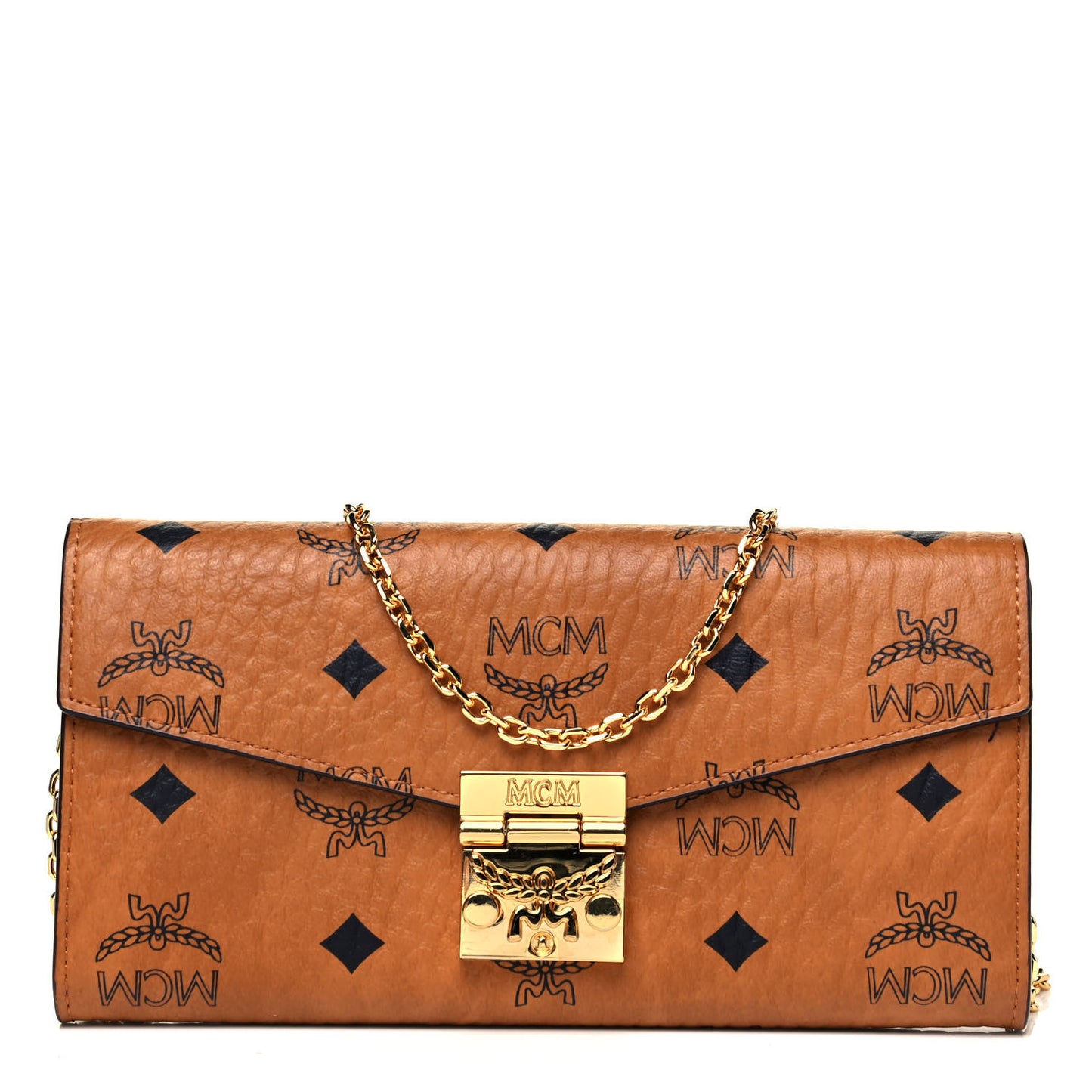 Visetos Large Patricia Chain Wallet Cognac