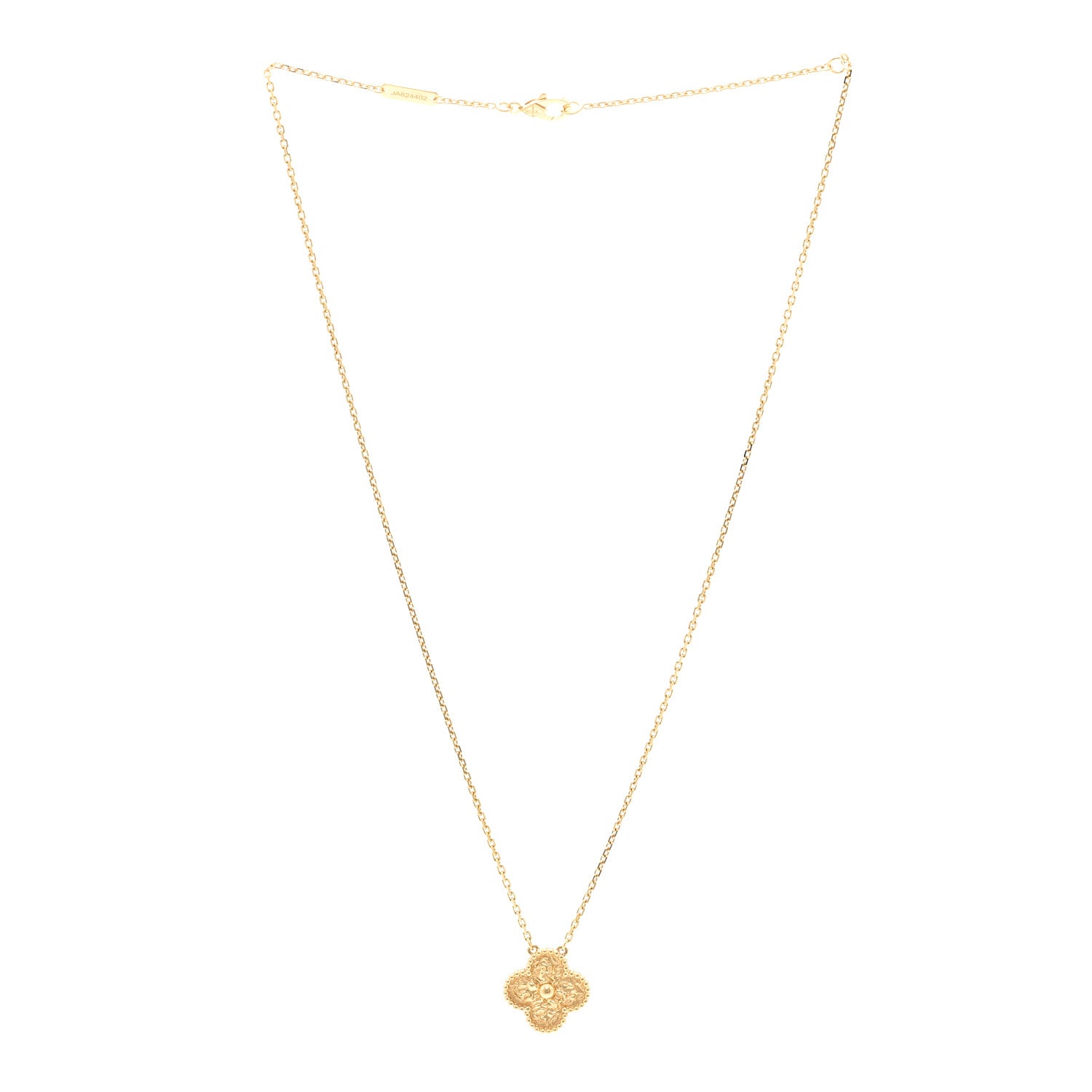 Van Cleef & Arpels 18K Yellow Gold Vintage Alhambra Pendant Necklace 3 of 5
