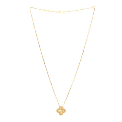 Van Cleef & Arpels 18K Yellow Gold Vintage Alhambra Pendant Necklace 3 of 5
