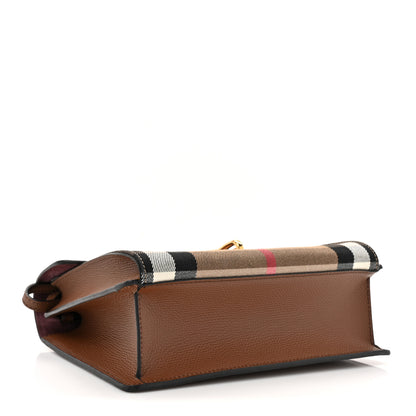Burberry Derby Calfskin House Check Small Macken Crossbody Bag Tan 4 of 10