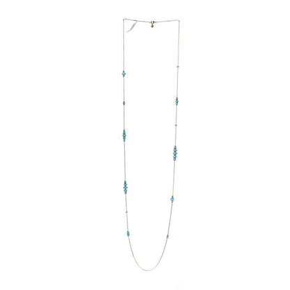 David Yurman 18K Yellow Gold Turquoise Rio Rondelle Long Station Necklace 3 of 8