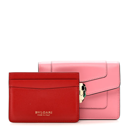 Bulgari Calfskin Serpenti Forever Purse Card Holder Pink 3 of 9