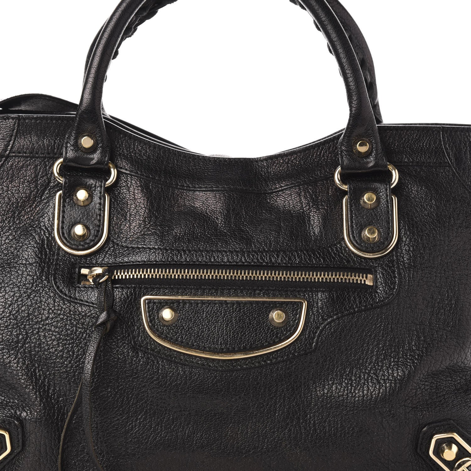 Balenciaga Chevre Gold Metallic Edge Hardware City Black 10 of 10